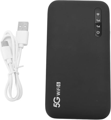 DPOFIRS 5G Mobile Hotspot Router مع فتحة بطاقة SIM للسفر المنزلي ، دعم 16 جهازًا ، 6100 مللي أمبير في الجهاز in Saudi Arabia