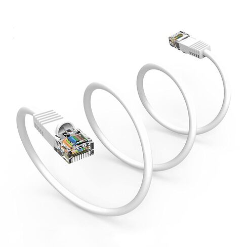 0.5ft cat5e utp ethernet شبكة تمهيد الكابل الأبيض in Kuwait