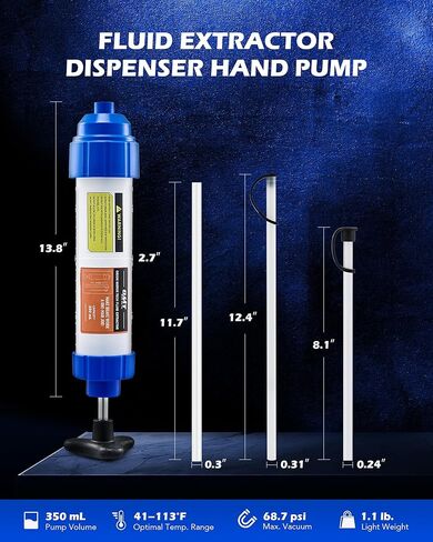 Orion Motor Tech Oil Extractor Pump, 200mL Manual Fluid Extractor for Power Steering Transmission Gear Oil & Brake Fluid Transfers, Auto Syringe Pump for ATV Boat Automotive with Flexible Hoses, Green in Kuwait