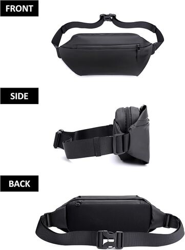 Fanny Pack for Men & Women | Adjustable Waist Bag (28-63 Inch Belt) – Large Waterproof Belt Bag for Hiking, Running, Travel, Gym | Phone Pouch with Zipper Pocket in Saudi Arabia
