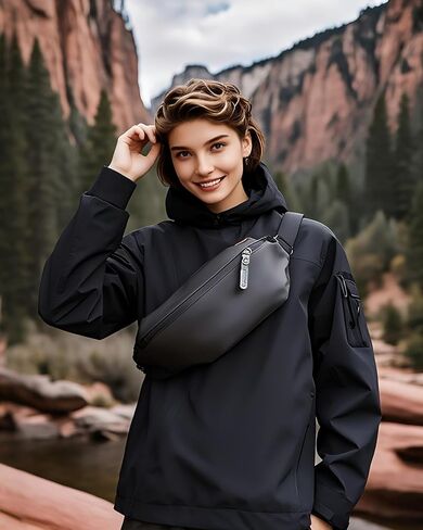 Fanny Pack for Men & Women | Adjustable Waist Bag (28-63 Inch Belt) – Large Waterproof Belt Bag for Hiking, Running, Travel, Gym | Phone Pouch with Zipper Pocket in Saudi Arabia