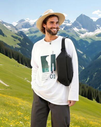 Fanny Pack for Men & Women | Adjustable Waist Bag (28-63 Inch Belt) – Large Waterproof Belt Bag for Hiking, Running, Travel, Gym | Phone Pouch with Zipper Pocket in Saudi Arabia