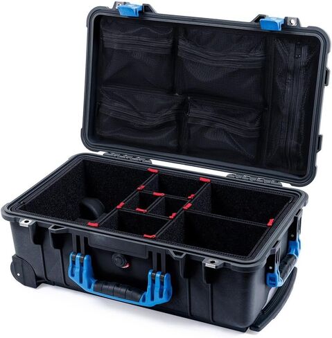 ColorCase Pelican Protector 1510 Carry-on Case Black - Medium Size Waterproof Case with TrekPak Divider System & Mesh Lid Organizer - Black Handles & Latches in Kuwait