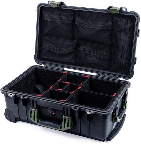 ColorCase Pelican Protector 1510 Carry-on Case Black - Medium Size Waterproof Case with TrekPak Divider System & Mesh Lid Organizer - Black Handles & Latches in Kuwait