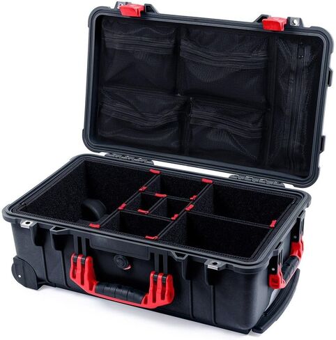 ColorCase Pelican Protector 1510 Carry-on Case Black - Medium Size Waterproof Case with TrekPak Divider System & Mesh Lid Organizer - Black Handles & Latches in Kuwait