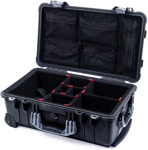 ColorCase Pelican Protector 1510 Carry-on Case Black - Medium Size Waterproof Case with TrekPak Divider System & Mesh Lid Organizer - Black Handles & Latches in Kuwait