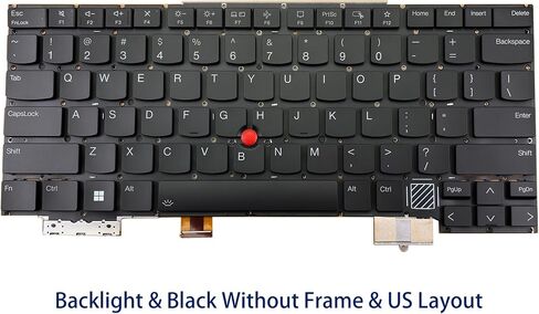 BestParts Backlit Laptop Keyboard Replacement for Lenovo Thinkpad X1 Carbon 12th Gen 2024 Gen 12 Type 21KC Type 21KD US Layout with TrackPoint Black Without Frame in Saudi Arabia