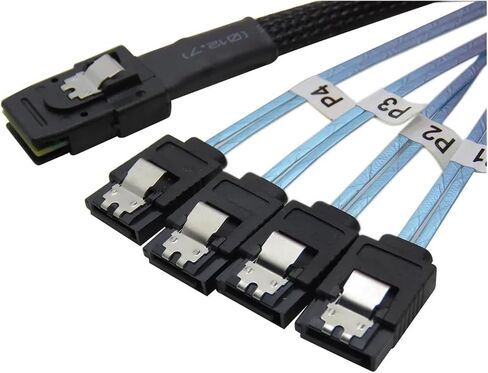 Reverse S/AS SFF-8087 36-PIN to 4 SATA 7-PIN HD Reverse Sata Cable 0.5M-1M in Saudi Arabia