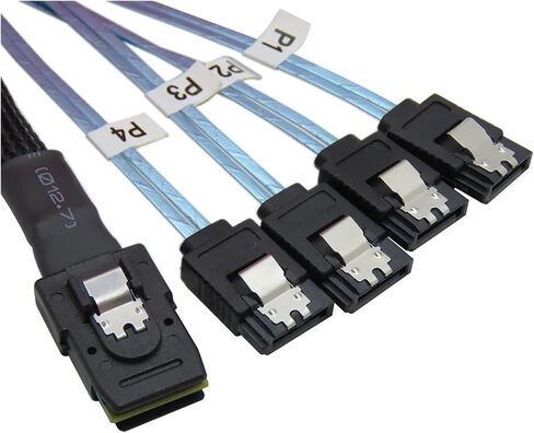 Reverse S/AS SFF-8087 36-PIN to 4 SATA 7-PIN HD Reverse Sata Cable 0.5M-1M in Saudi Arabia