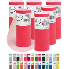Expo International Decorative Matte Spool of 6 Inch X 25 Yards | Gold Tulle in Kuwait