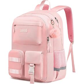 Girls Backpack for School with 15.6 Inch Laptop Compartment - Lightweight Bookbag Middle School to College, Ergonomic Back Support, 2 Compartments, Black in Kuwait