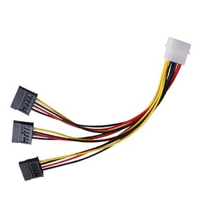 SATA Adapter Cable IDE 4Pin Male to 3 Port SATA Female Splitter Hard Drive Power Supply Cable SATA Cable 22cm in Saudi Arabia