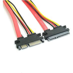 H&*igh qu>ality 22Pin Male to Female 7+15 Pin SATA Data Power 2 in 1 Extension Cable for Computer PC(0.2m) in Saudi Arabia