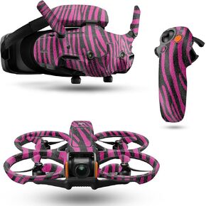 Glossy Glitter Drone Skin متوافق مع DJI Avata 2 Bundle (2024) - Pink Zebra - Premium 3M Vinyl Wrap Decal Cover - من السهل تطبيق | مصنوع في الولايات المتحدة الأمريكية من قبل Mayyskins in Kuwait