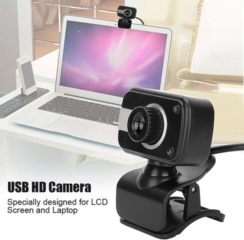 Yunir USB Web Camera 360 ° Camera HD Computer مع مصابيح Microphone و LED مدمجة لمؤتمرات الاتصال بالفيديو Skype MSN Yahoo ، كاميرا كمبيوتر محمول 1080 بكسل in Kuwait