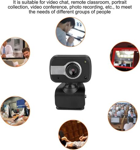Yunir USB Web Camera 360 ° Camera HD Computer مع مصابيح Microphone و LED مدمجة لمؤتمرات الاتصال بالفيديو Skype MSN Yahoo ، كاميرا كمبيوتر محمول 1080 بكسل in Kuwait