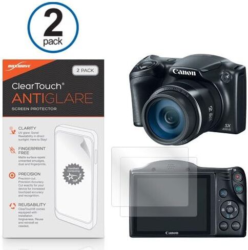 واقي شاشة Boxwave متوافق مع Canon PowerShot SX400IS-Cleartouch Anti-Glare (2 pack) ، Skin Matte Milt in Kuwait