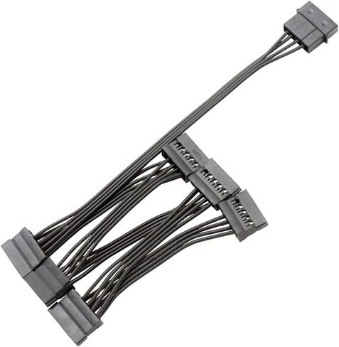 1PCS 4Pin IDE TO1/2/3/4/5-PORT 15PIN SATA CABLE CABLE SLOT 18AWG لمحرك الأقراص الصلبة HDD SSD PC Server (1TO3) in Kuwait
