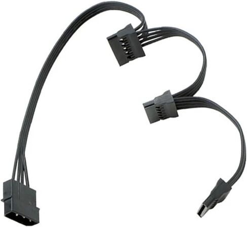 1PCS 4Pin IDE TO1/2/3/4/5-PORT 15PIN SATA CABLE CABLE SLOT 18AWG لمحرك الأقراص الصلبة HDD SSD PC Server (1TO3) in Kuwait