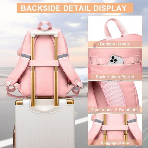 Girls Backpack for School with 15.6 Inch Laptop Compartment - Lightweight Bookbag Middle School to College, Ergonomic Back Support, 2 Compartments, Black in Kuwait