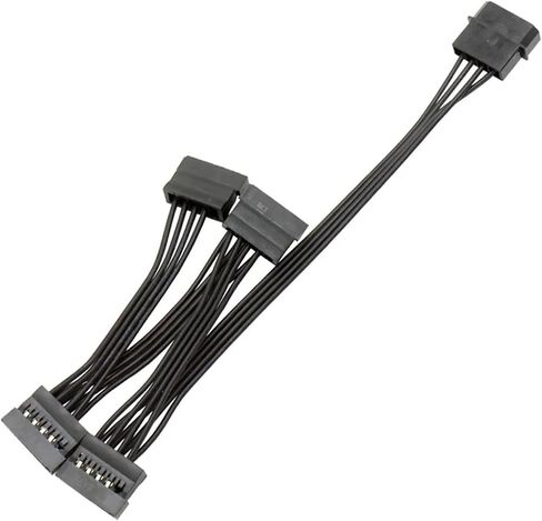 1PCS 4Pin IDE TO1/2/3/4/5-PORT 15PIN SATA CABLE CABLE SLOT 18AWG لمحرك الأقراص الصلبة HDD SSD PC Server (1TO3) in Kuwait