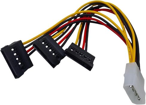 4Pin to 3X Sata 15Pin Splitter Connector Power Supply Cable Adapter Male LP4 4 Pin IDE to HDD Hard Drive ATA Female Port in Saudi Arabia