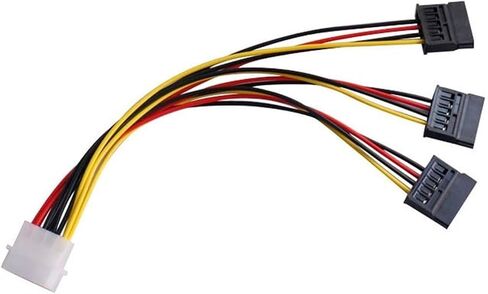 SATA Adapter Cable IDE 4Pin Male to 3 Port SATA Female Splitter Hard Drive Power Supply Cable SATA Cable 22cm in Saudi Arabia