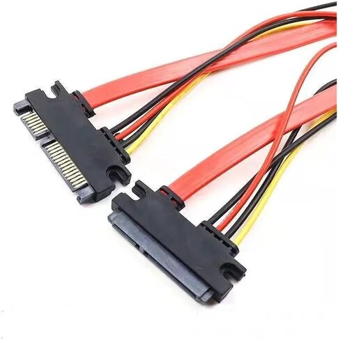 H&*igh qu>ality 22Pin Male to Female 7+15 Pin SATA Data Power 2 in 1 Extension Cable for Computer PC(0.2m) in Saudi Arabia