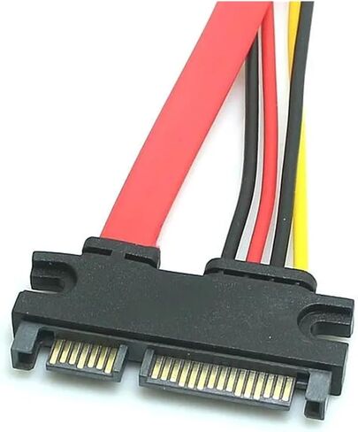 H&*igh qu>ality 22Pin Male to Female 7+15 Pin SATA Data Power 2 in 1 Extension Cable for Computer PC(0.2m) in Saudi Arabia