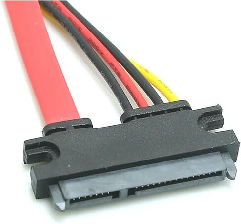 H&*igh qu>ality 22Pin Male to Female 7+15 Pin SATA Data Power 2 in 1 Extension Cable for Computer PC(0.2m) in Saudi Arabia