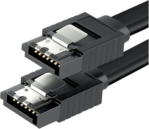كابل SATA III 6GBPS 39 سم مستقيم BEND HDD SDD كابل بيانات مع قفل قفل لكاتب سطح المكتب CD SSD (مزدوج مستقيم) in Saudi Arabia