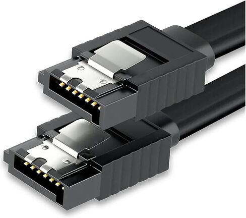 كابل SATA III 6GBPS 39 سم مستقيم BEND HDD SDD كابل بيانات مع قفل قفل لكاتب سطح المكتب CD SSD (مزدوج مستقيم) in Saudi Arabia