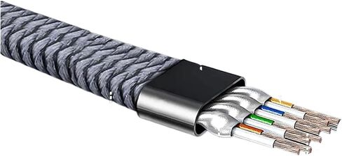 CAT8 Ethernet Cable 40GBPS Flat NYLON NYLON NETWORD LAN CORD لأجهزة الكمبيوتر المودم PS 5 ROUTER RJ45 CABLE ETHERNET CAT 8 (10M) in Kuwait
