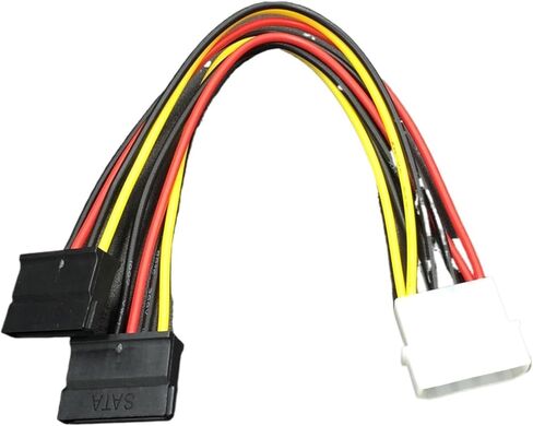 1PCS Serial ATA SATA 4 PIN IDE إلى 2 من 15 PIN HDD Adapter Cable الترويج في جميع أنحاء العالم in Saudi Arabia