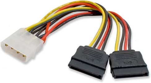 1PCS Serial ATA SATA 4 PIN IDE إلى 2 من 15 PIN HDD Adapter Cable الترويج في جميع أنحاء العالم in Saudi Arabia