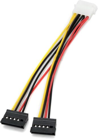 1PCS Serial ATA SATA 4 PIN IDE إلى 2 من 15 PIN HDD Adapter Cable الترويج في جميع أنحاء العالم in Saudi Arabia