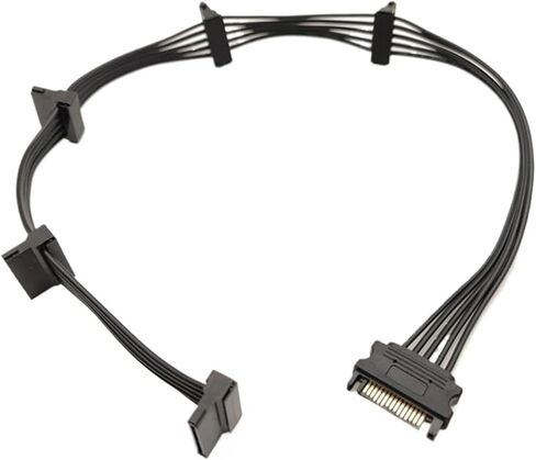 15pin sata/4pin ، فاصل كابل مزود الطاقة محرك الأقراص الصلبة 1 ذكور إلى 5 سلك الطاقة الإناث لكتاب DIY Sever (4pin) in Saudi Arabia