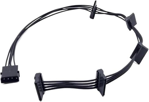 15pin sata/4pin ، فاصل كابل مزود الطاقة محرك الأقراص الصلبة 1 ذكور إلى 5 سلك الطاقة الإناث لكتاب DIY Sever (4pin) in Saudi Arabia