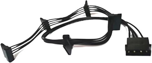 15pin sata/4pin ، فاصل كابل مزود الطاقة محرك الأقراص الصلبة 1 ذكور إلى 5 سلك الطاقة الإناث لكتاب DIY Sever (4pin) in Saudi Arabia