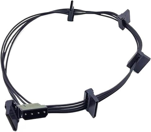 15pin sata/4pin ، فاصل كابل مزود الطاقة محرك الأقراص الصلبة 1 ذكور إلى 5 سلك الطاقة الإناث لكتاب DIY Sever (4pin) in Saudi Arabia
