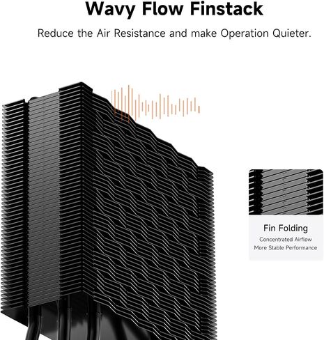 PCCOOLER CPU Air Cooler, 5×6mm Heat Pipes, 120mm ARGB Fan, Hydraulic Bearing, High Airflow 73.3CFM, Compatible with Intel LGA115X/1200/1700/1851 & AMD AM4/AM5（RT500 TC BK） in Kuwait