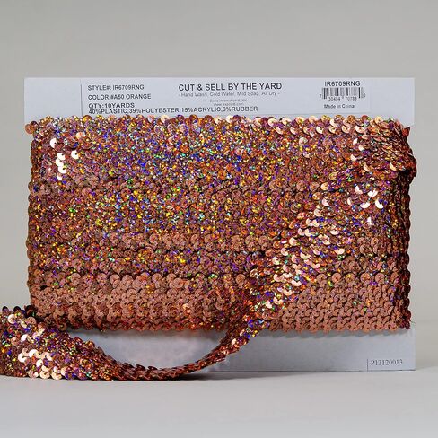 Trims by the Yard 4-Row Starlight Hologram Sequin Stretch Trim, 1 1/2-Inch Versatile Sequins for Crafts, Durable Sequin Trim for Costumes, Fashion, and Home Decor, Silver in Kuwait
