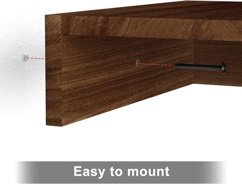 رف حائط زاوية SRIWATANA، أرفف عائمة على الحائط، مجموعة أرفف زاوية من الخشب الريفي مكونة من 3 قطع لغرفة المعيشة وغرفة النوم والمطبخ (أبيض مغسول) in Kuwait