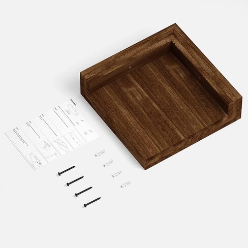 رف حائط زاوية SRIWATANA، أرفف عائمة على الحائط، مجموعة أرفف زاوية من الخشب الريفي مكونة من 3 قطع لغرفة المعيشة وغرفة النوم والمطبخ (أبيض مغسول) in Kuwait