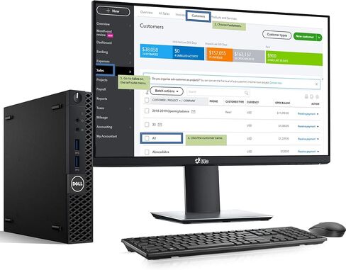 Dell Optiplex 3050 Tiny Computer Micro Tower PC ، معالج Intel Core I5-6500T ، RAM 16GB DDR4 ، 256 جيجابايت SSD ، شاشة 22 بوصة ، HDMI ، Wi-Fi ، لوحة المفاتيح اللاسلكية والماوس ، Windows 11 Pro (متجدد) in Kuwait