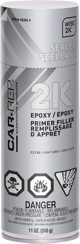 Car-Rep® 2K Epoxy Primer with Wise 2K Technology, Suitable for All Kinds of Metals, Carbon Fiber Substrates, Most Automotive Plastics, Black, 11oz Aerosol Can in Kuwait