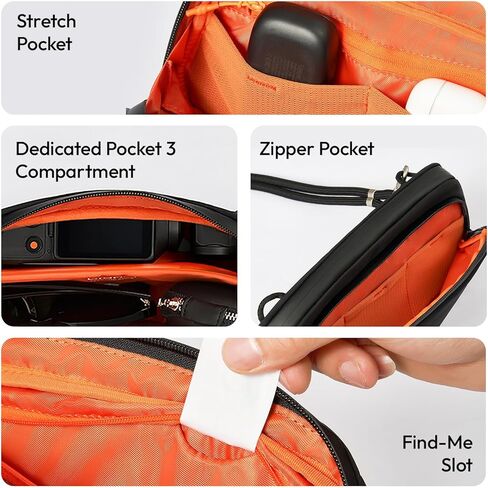 ULANZI YY08 Sling Bag Everyday Shoulder Bag for DJI Osmo Pocket 3/GoPro/Insta360 Action Cameras, Vlog Photography Crossbody Portable Bag Small Camera Case w Detachable Strap, 2L, Gray in Saudi Arabia