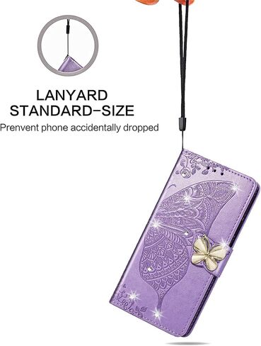 CCSMALL لـ Samsung Galaxy Z Fold 7 Wallet Case for Women Girls ، Floral Butterfly Pu Leather Flip Cover مع حامل فتحة بطاقة Samsung Z Fold7 Rhinestone Rose Gold in Kuwait