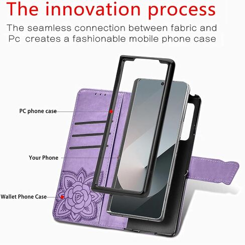 CCSMALL لـ Samsung Galaxy Z Fold 7 Wallet Case for Women Girls ، Floral Butterfly Pu Leather Flip Cover مع حامل فتحة بطاقة Samsung Z Fold7 Rhinestone Rose Gold in Kuwait