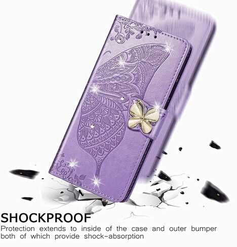 CCSMALL لـ Samsung Galaxy Z Fold 7 Wallet Case for Women Girls ، Floral Butterfly Pu Leather Flip Cover مع حامل فتحة بطاقة Samsung Z Fold7 Rhinestone Rose Gold in Kuwait